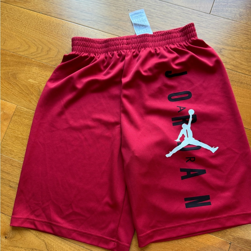 Jordan Boy’s Red Athletic Shorts with Iconic Jumpman Logo-XL (13-15 yrs)
